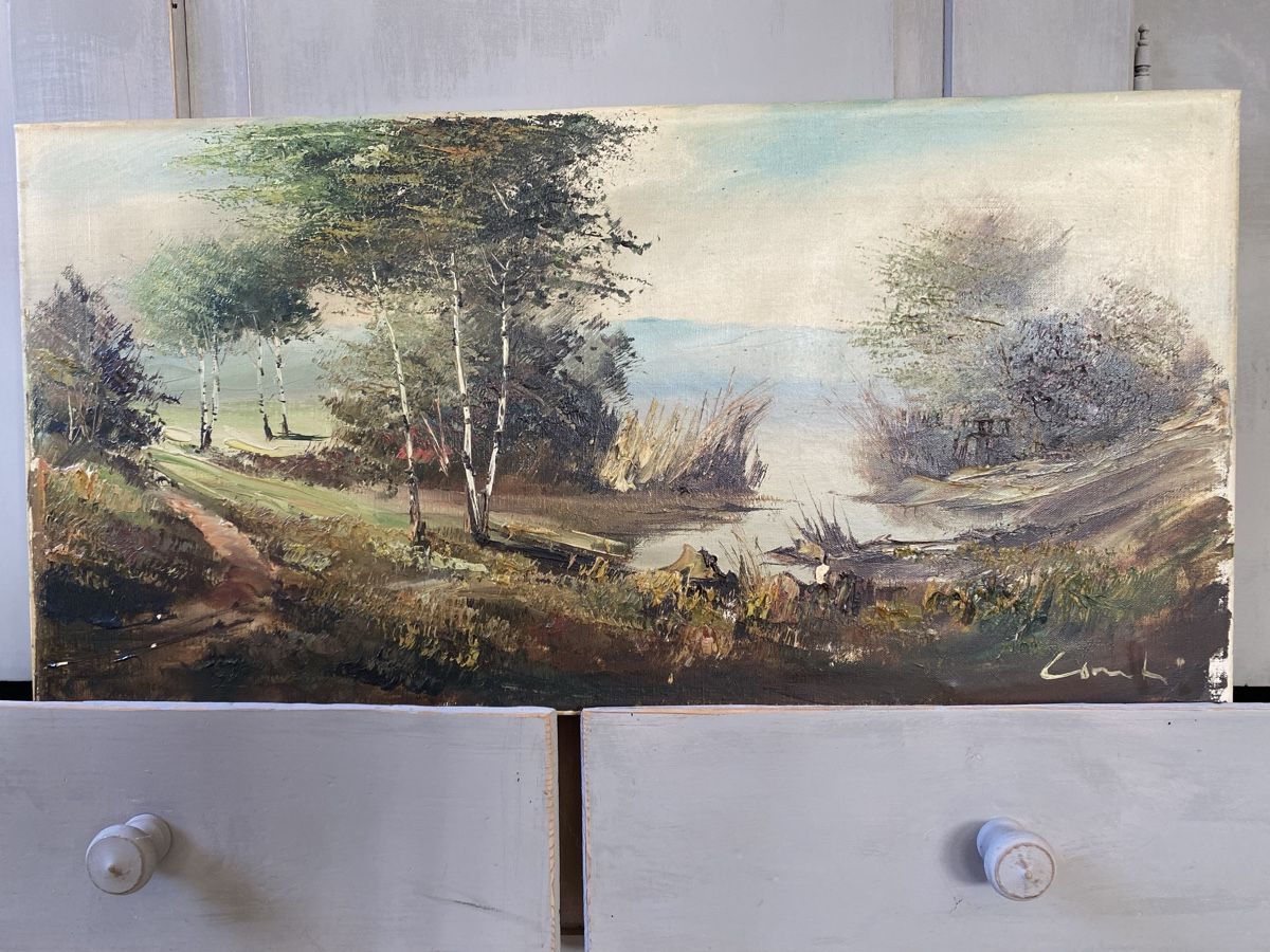 Gemälde: Ölgemälde auf Leinwand, signiert, Landschaft, – Gebraucht aus Embrach von bea_8424 1