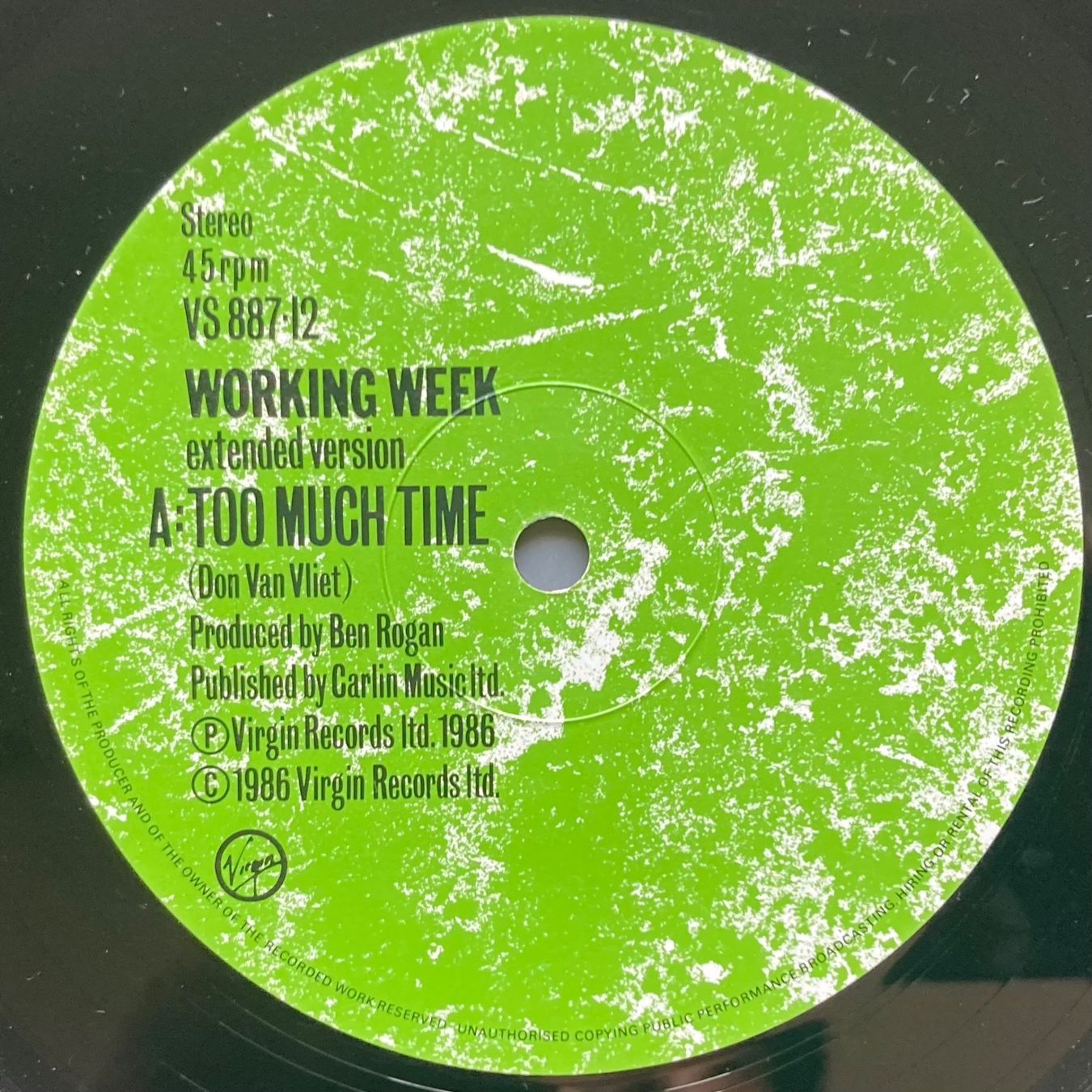 Dischi in vinile: WORKING WEEK - TOO MUCH TIME – Usato da Poliez-Pittet venduto da Newtown-Records 2