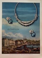 Vintage Reklame, Gübelin, Schmuck, Luzern, 1951