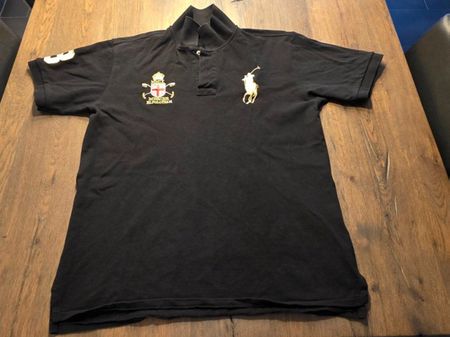 Ralph Lauren Mercer Polo, schwarz, Gr. L (Custom Slim Fit)