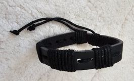 Leder Armband Schwarz 
