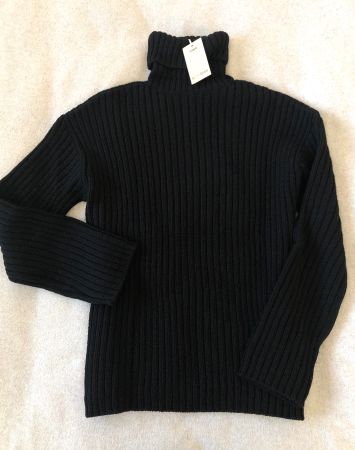 100% Wolle Neuer schwarzer Rollkragenpullover XS S wie COS