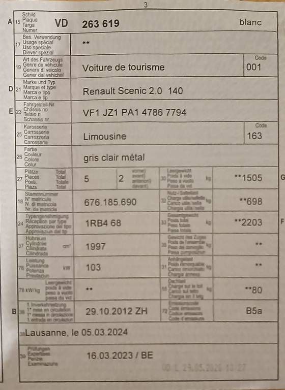 Automobili: Renault Scénic (essence) – Usato da Cossonay-Ville venduto da jmc_z2nd 4