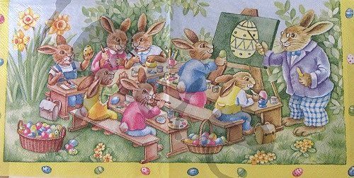 Tovaglioli: Serviette häschenschule (o114) 3Stk. – Nuovo (secondo la descrizione) da Schlatt TG venduto da kreativ-atelier