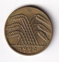 Deutschland 10 Rentenpfennig 1924 G