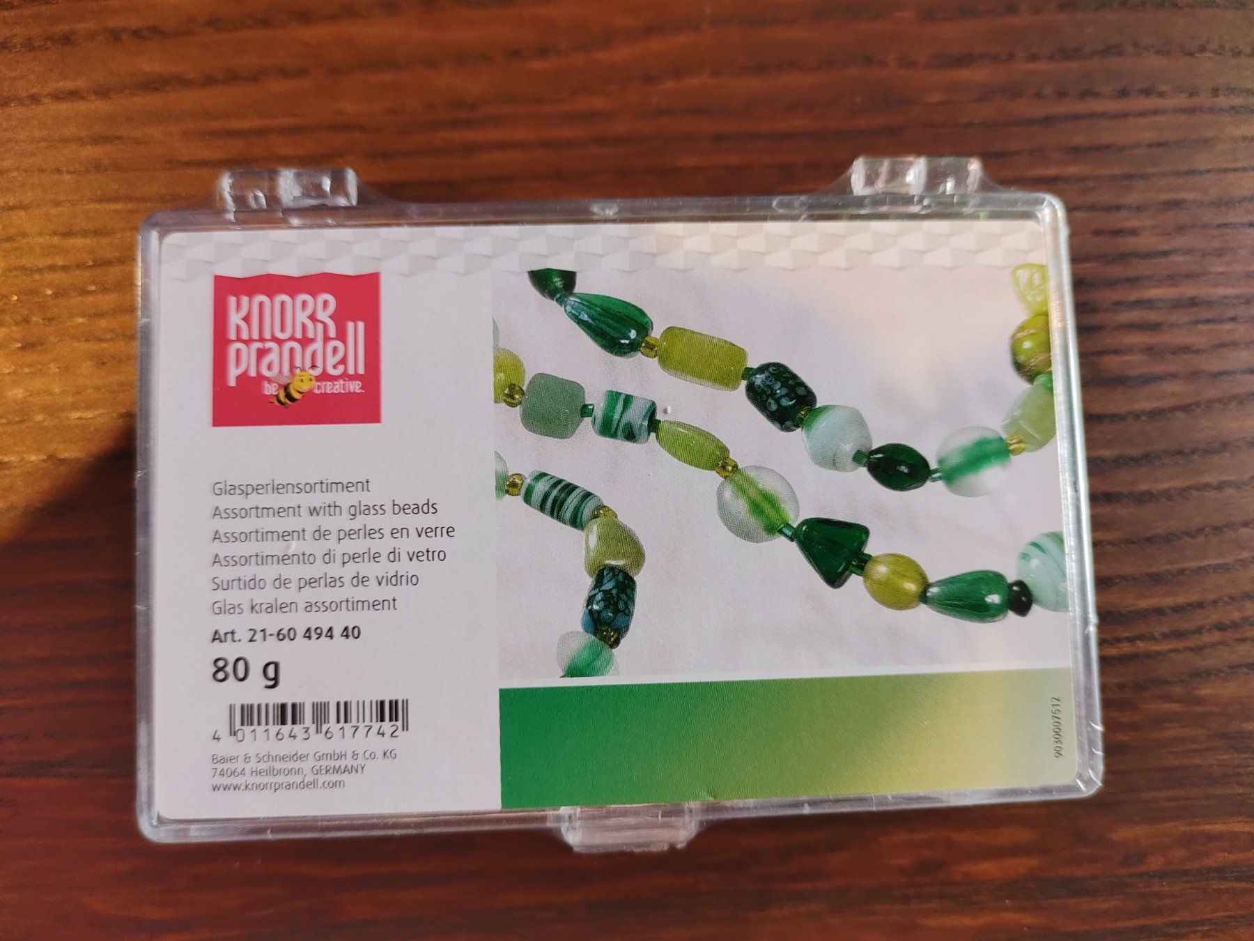 Perle (finte): Sortimentsbox Glasperlen beads 11,5 x 7,5 x 2,5 cm grün – Nuovo e nell'imballaggio originale da Thalwil venduto da ersteigerer