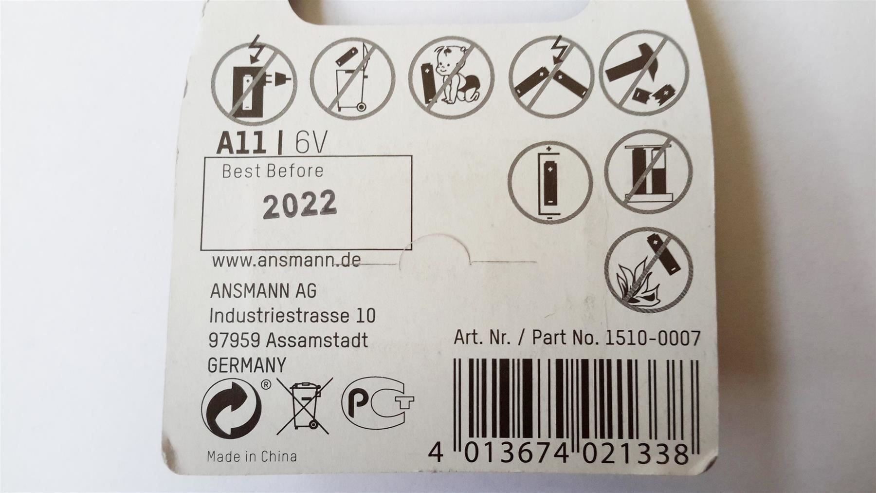 Caricatori & Batterie: Batterie Alkaline A11/LR11, 6V, ANSMANN – Nuovo e nell'imballaggio originale da St. Gallen venduto da cointec 4