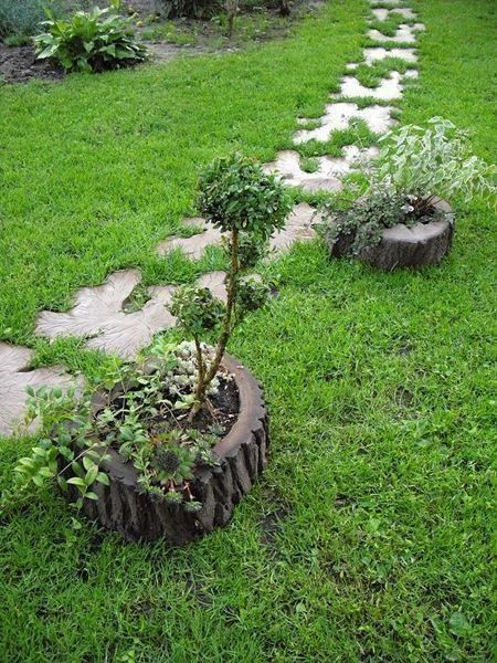 Mineralien & Heilsteine: Beton Trittstein-Wurzel mit Holzstruktur – Neu (gemäss Beschreibung) aus Herbetswil von AHA-Garten 5
