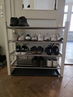 Schuhregal mit Metallablagen (2er Set) inkl. Schuhmatte