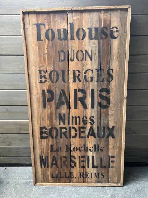 Articles en bois: Holztafel französische Städte (Shoppreis 279.-) By IBLaursen – Neuf (Voir description) à Allschwil par mapetitemaison
