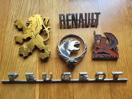 Auto Embleme, Logos, Schriftzüge: Peugeot, Vauxhall, Renault