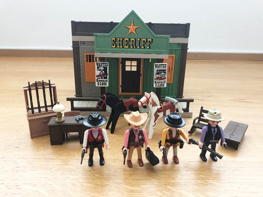 PLAYMOBIL WESTERN SHERIFF'S Office 3786 vintage 1994 boîte jeu EUR 58