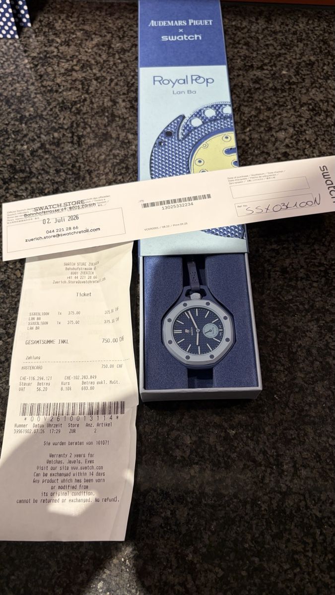 Swatch Uhren: Swatch x Ap Royal Pop Lan Ba – Neu und originalverpackt aus Buchs ZH von sla_cy9h