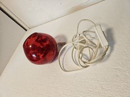 Nachtischlampe rot 70er Jahre