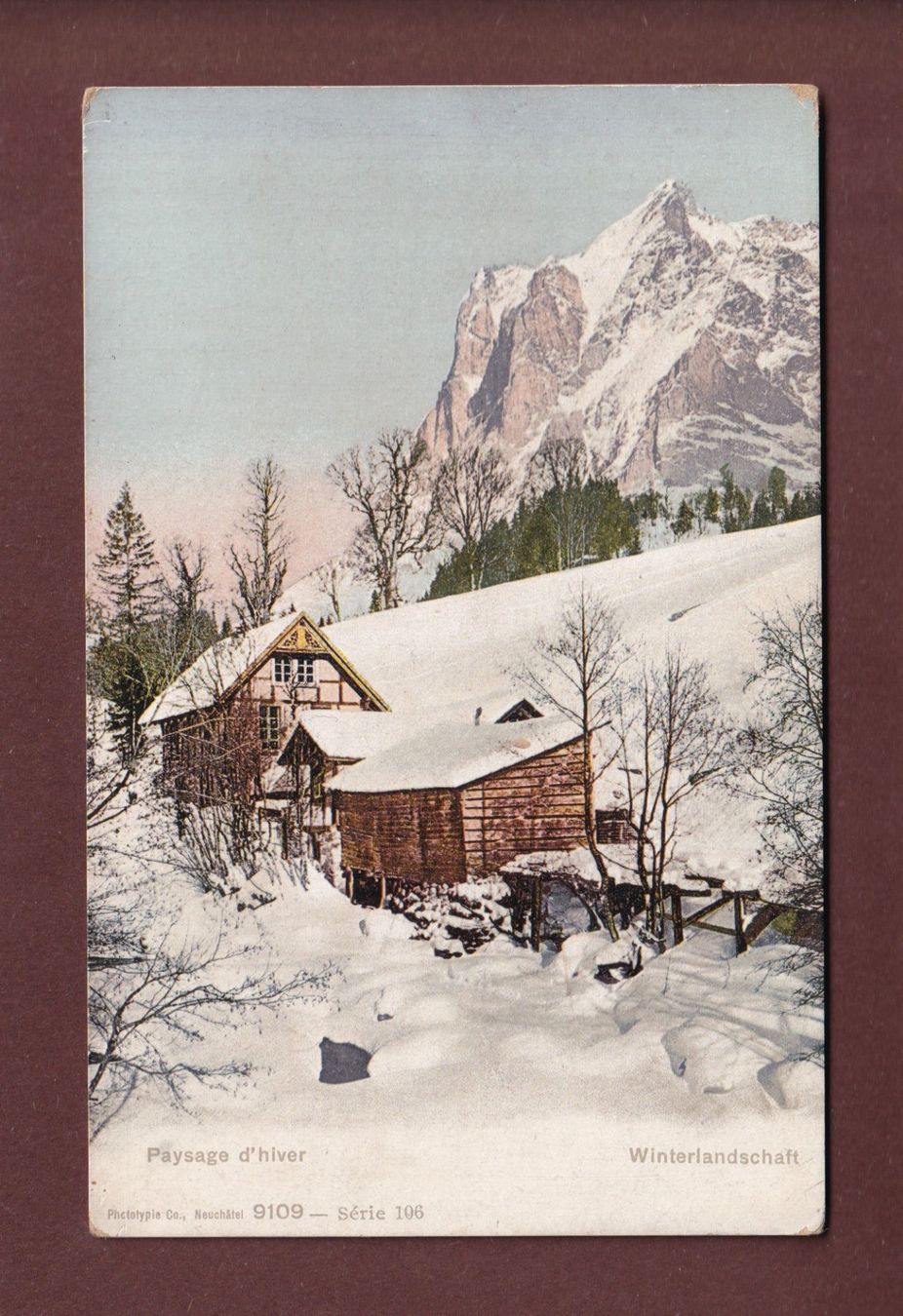 Cartoline postali: Winterlandschaft - WETTERHORN – Usato da Pully venduto da nicecards-shop