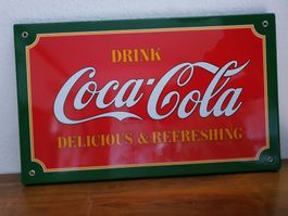 Grosses Emailschild Coca Cola Emaille Schild Reklame Retro