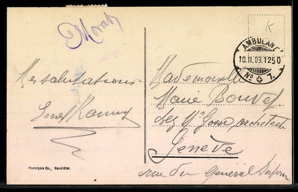Cartoline postali: AK Morat, Strasse mit Uhrturm – Usato da Berlin venduto da bartko-reher 1