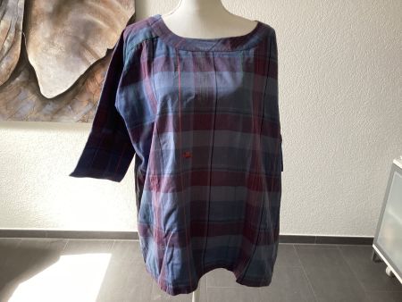 Gudrun Sjöden Tunika/ Kleid kariert blau-rot Gr. S/M
