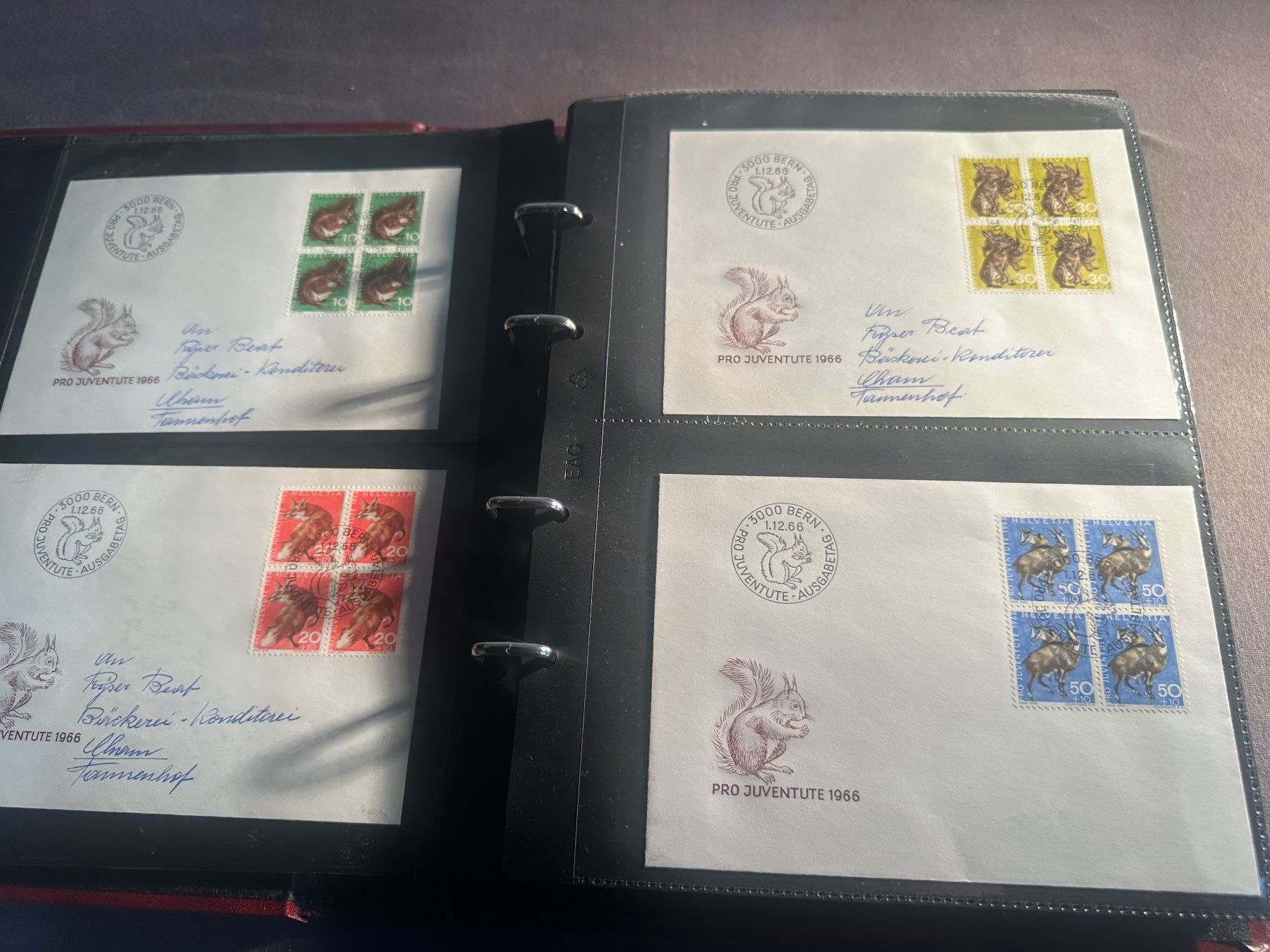 Tutti i francobolli: Sammlung Pro Juventute ab 1965 Briefe, FDC Schweiz – Usato da Stettfurt venduto da 2442 3