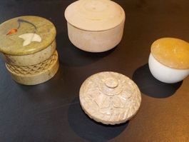 dekorative Stein/Ton Dosen, 4 Stück (3)
