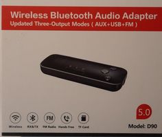 2x Wireless Bluetooth Audio Adapter 5.0 D90