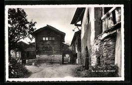 AK Montana, Strassenpartie im Dorf, 1942