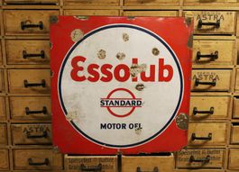 Emailschild "Essolub" ca. 80 cm x 80 cm