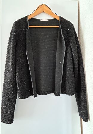 Esprit Damenjacke Gr. 40 schwarz Glitzer elegant festlich