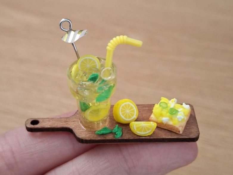 Puppenhäuser & -möbel: Handmade Limoncello Spritz mit Canape – Neu (gemäss Beschreibung) aus Zürich von HandmadeTinyFood 2