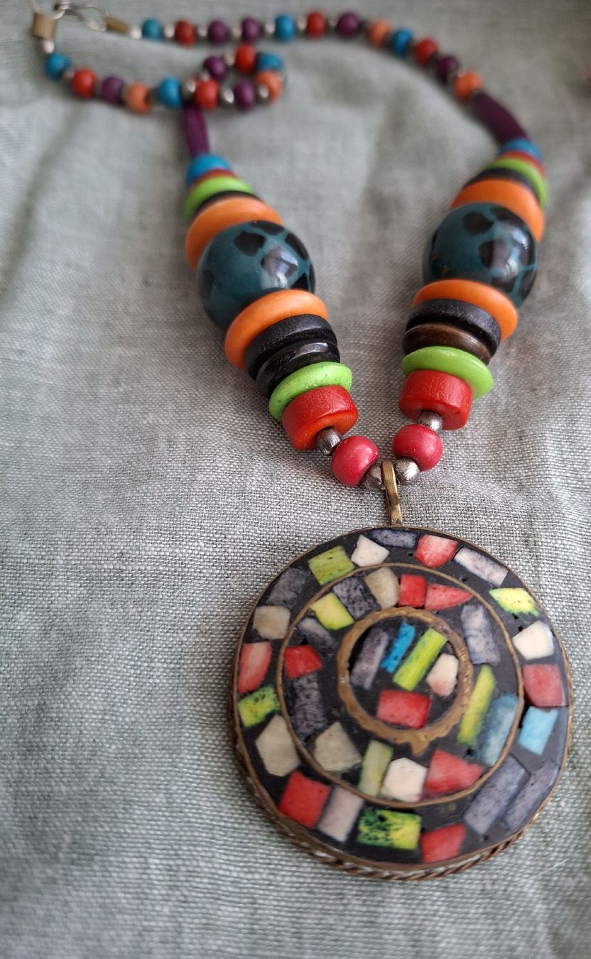 Catenine: Collier Statement Artisanal Mosaïque – Nuovo (secondo la descrizione) da Lutry venduto da Sim_Sta 3