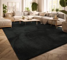 REDUZIERT 🖤 XXXL Teppich Super Soft BLACK NOIR 300x400