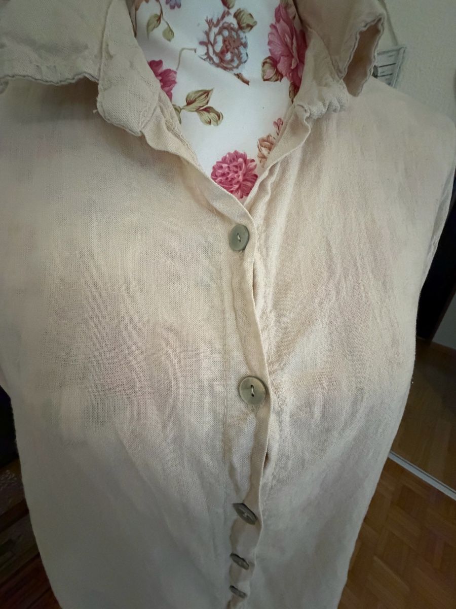 Camicette: Leinen Bluse weit beige Neu Gr S/M – Nuovo (secondo la descrizione) da Schönenberg ZH venduto da Pfupfli1 1