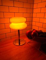 Retro Table Lamp Orange Glass Chrome Base NEW