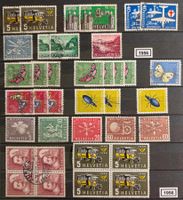 Timbres suisses 1956 Papillons Paysages