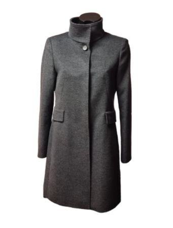 MaxMara Studio Wool Coat, Grey, Size 40