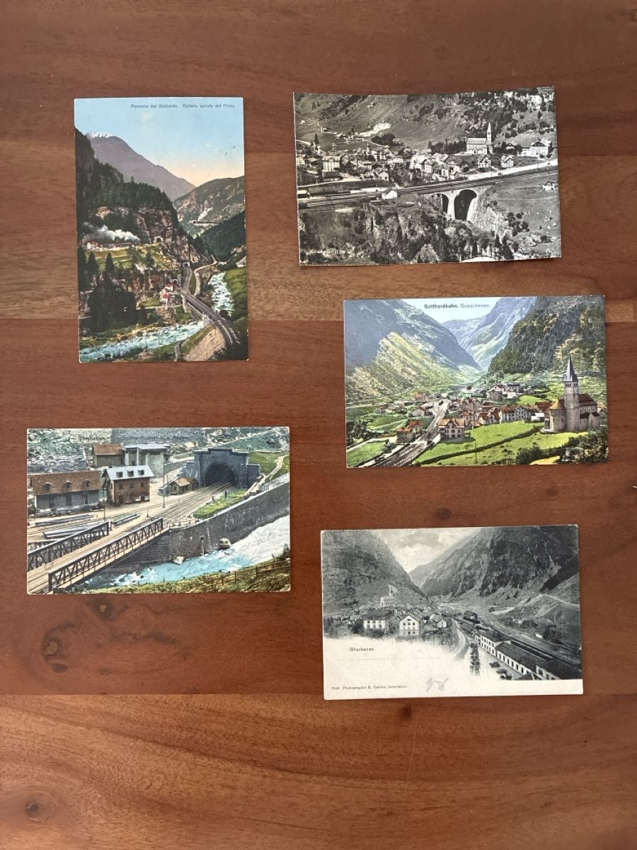 Cartoline postali: 10 Ansichtskarten Schweiz von der Gotthardbahn – Usato da Oftringen venduto da Cla.vD.74 2