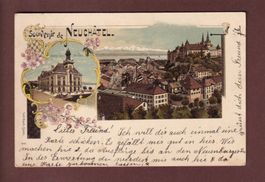 Souvenir de NEUCHÂTEL - 1904 Litho Künzli