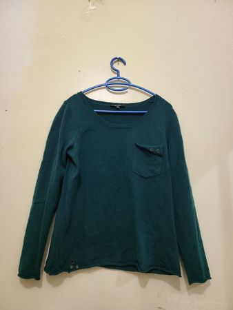 Pull Bel Air Laine/Cachemire vert T1, idéal pour l'hiver!