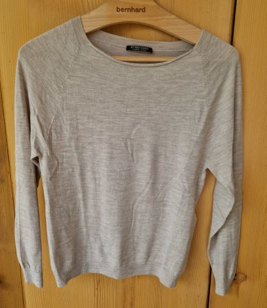 Vintage STRENESSE leichter Woll-Pulli 36 taupe-melange (SVT)