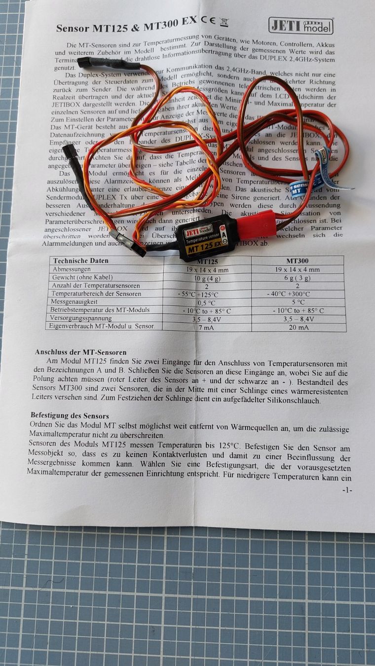 Jeti RC Kits de montage: Jeti MT125 EX Temperatursensor – D'occasion à Hünenberg par sch_6qfz 2