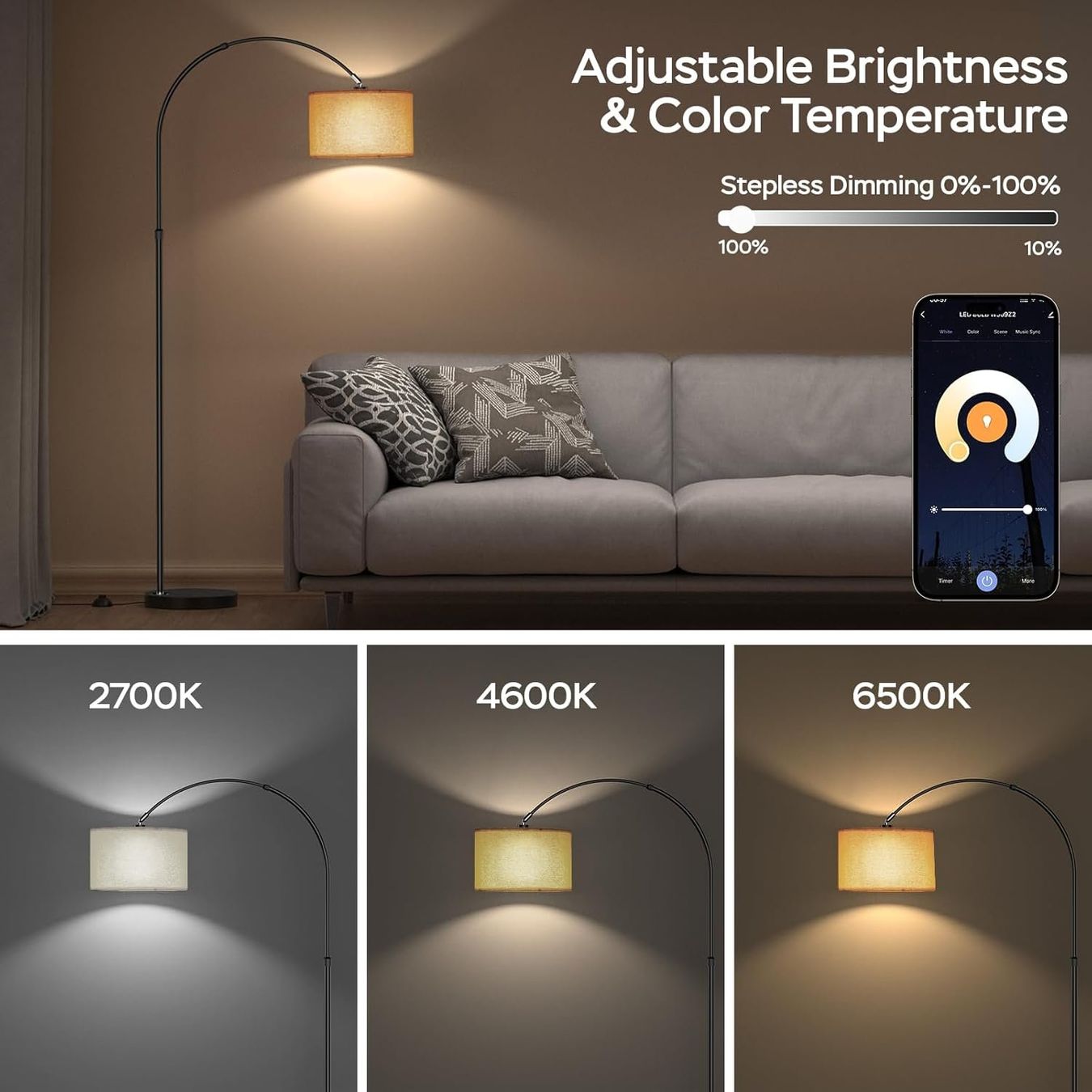 Lampade: Bogen Design Stehlampe Warmweiss & RGB 175cm dimmbar E27 9W – Nuovo e nell'imballaggio originale da Hundwil venduto da pak_7zvn 1
