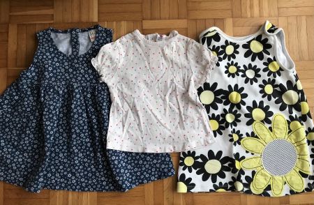 2 Kleidchen Sonnenblume + Shirt Grösse 80 - Porto 3.40