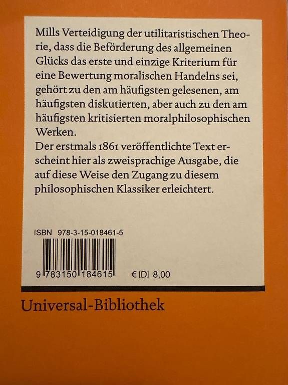 Libri: John Stuart Mill  Utilitarismus  – Usato da Elgg venduto da zib_gcb6 1
