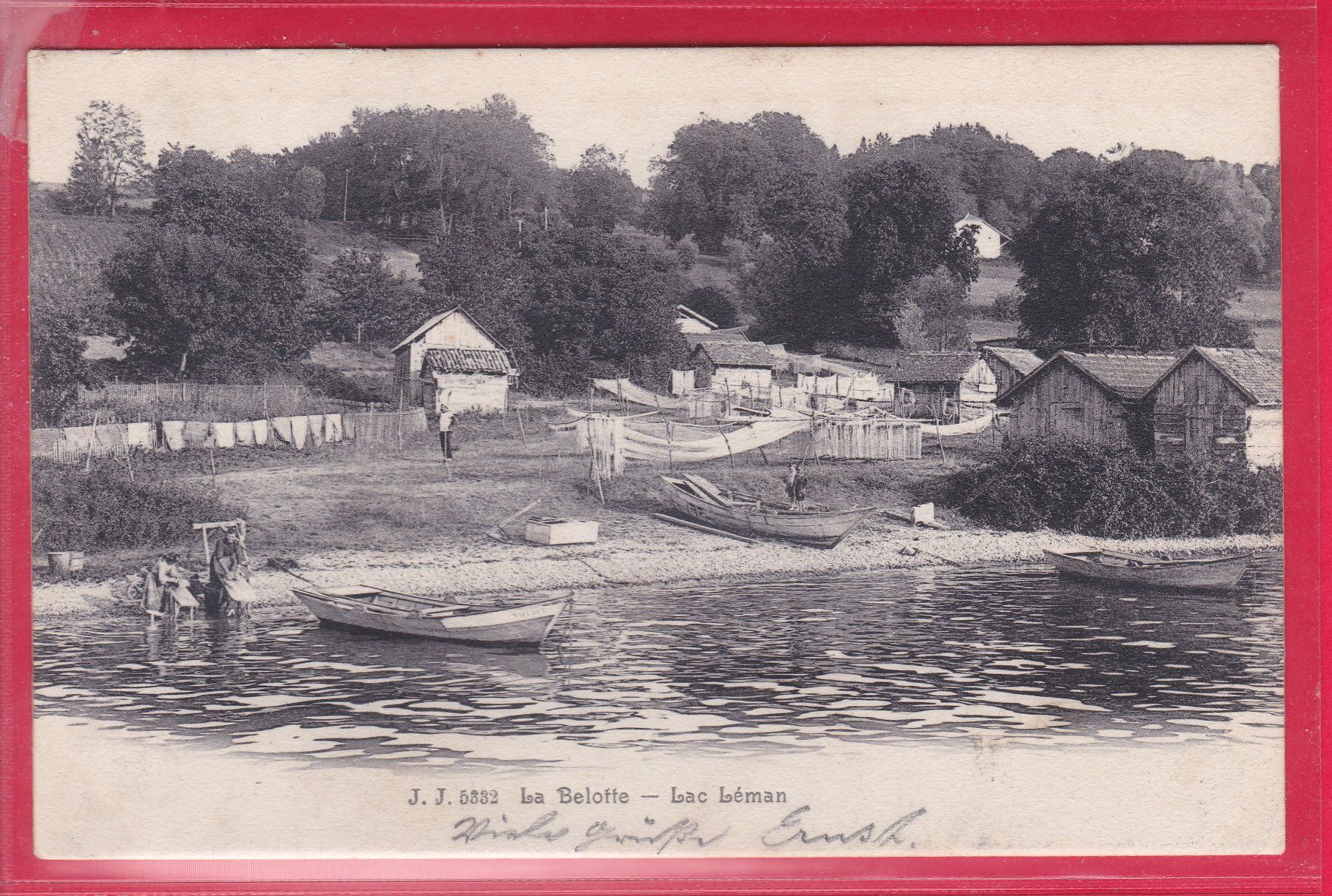 Cartoline postali: LA BELOTTE - LAC LÉMAN, 13.6.1910 – Usato da Oberrieden venduto da Gebirgsstelze