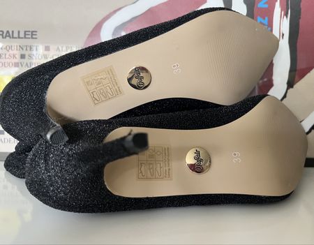Neue Glitzer Strumpf- Stiefeletten Buffallo Gr. 39 schwarz