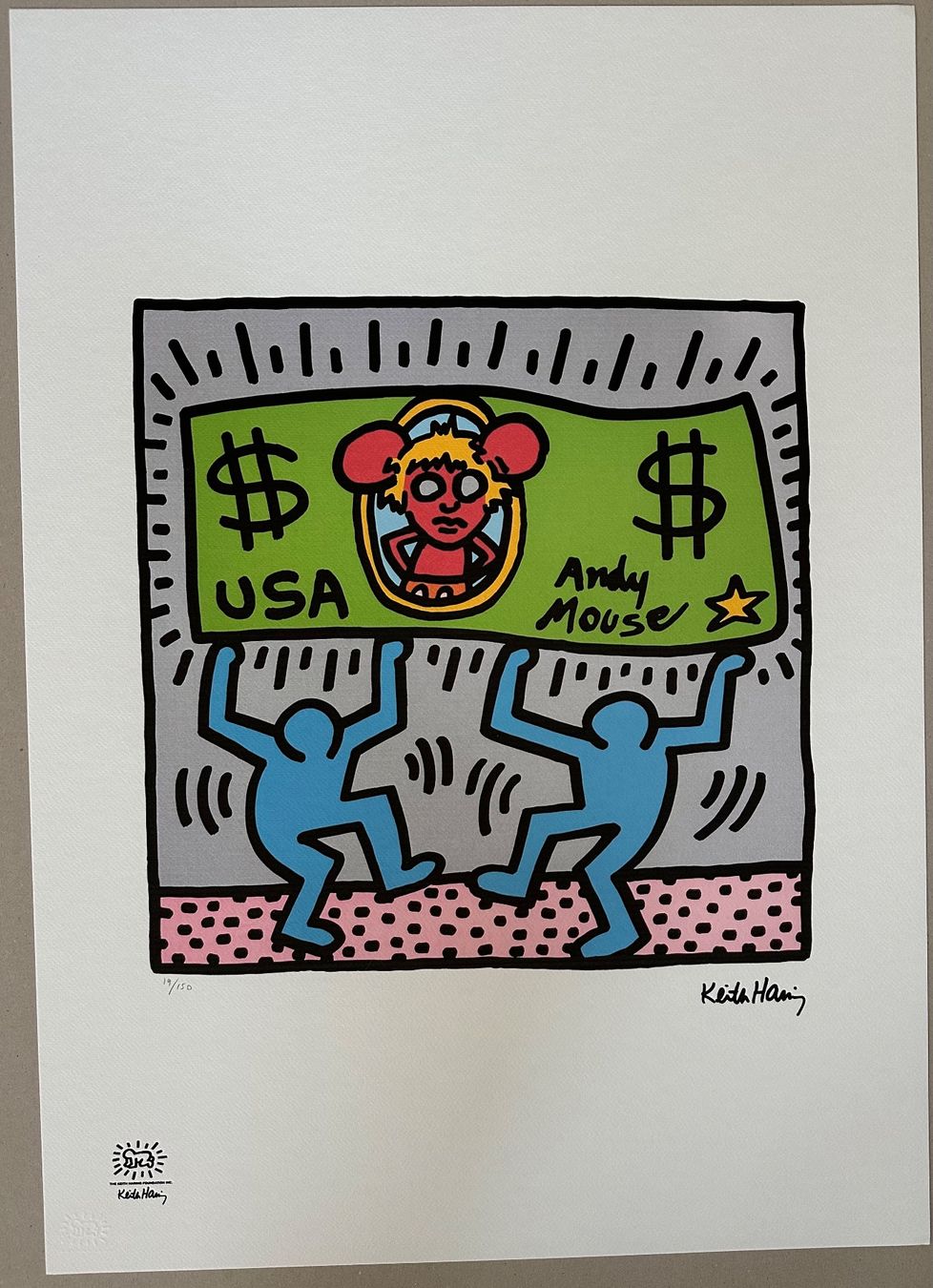 Dipinti: Keith Haring: Andy Mouse Dollar Bill, POP Art 19/150 – Nuovo (secondo la descrizione) da Meilen venduto da Smgdesign