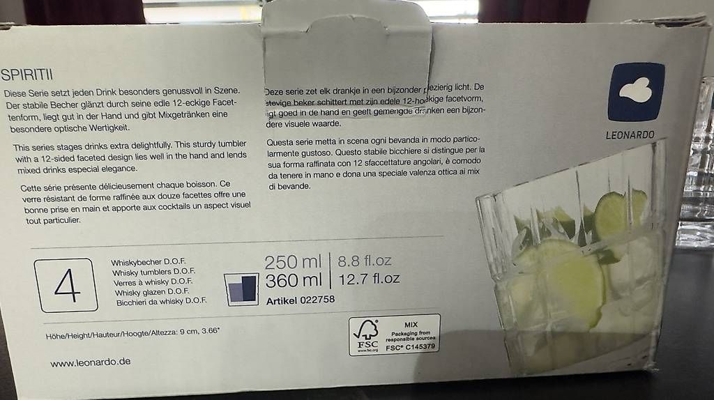 Verres: Leonardo Trinkgläser 360ml Neu – D'occasion à Rüthi (Rheintal) par PeterKessler 2