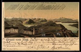 Litho Rigi, Rigi-Kulm, Panorama mit Ruch