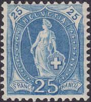 Stehende Helvetia: 73D ungebraucht mit Originalgummi K: 28.-