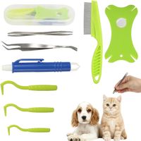 Zeckenzange 9 In 1Set Mit Etui für Katzen,Hunde Hochwertiges